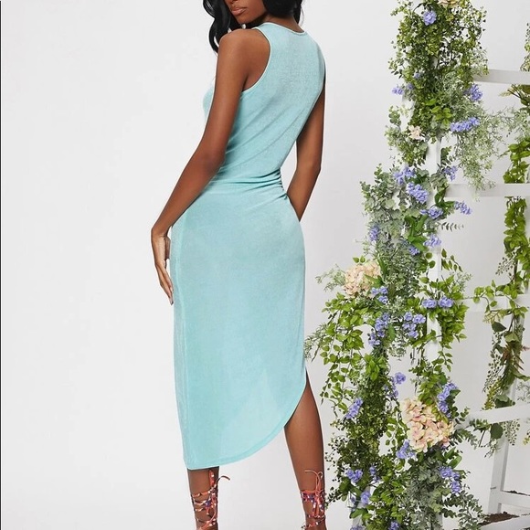 Blue women cute dress long sleeve fashion/ modern style dress - Picture 4 of 5